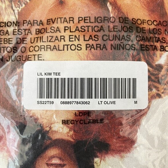 Supreme Lil Kim Tee Green Light Olive Medium T-Shirt - Picture 3 of 5